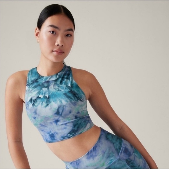 NWT - Athleta Conscious Crop A-C Printed Tie Dye Crop/Bra - Picture 1 of 6